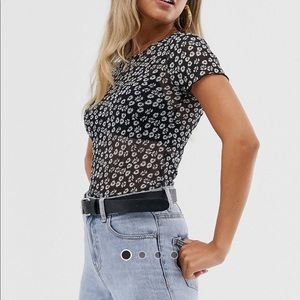 Asos Design fitted mesh top.